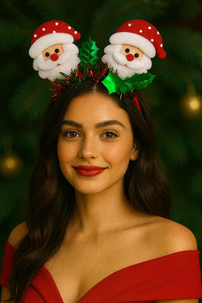 Jaida Moda Γυναικεία Πρωτοχρονιάτικη Στέμμα με Φιγούρα Άγιου Βασίλη