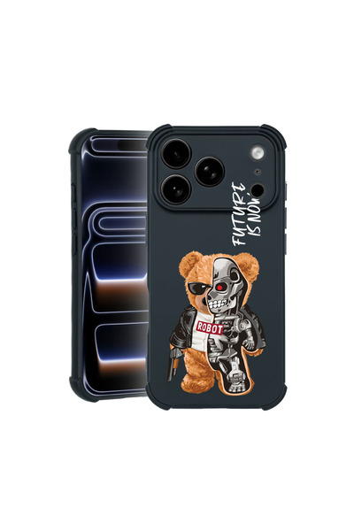 bestcase Θήκη Pro Shock για Apple iPhone 17 Pro, cu Design Μισό Ρομπότ Μισό Α...