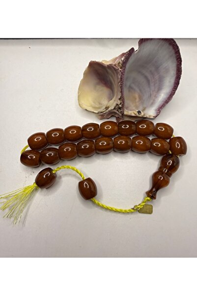 İskenderun Tesbihcilik Omari Stick Tightening Amber Prayer Beads with a Signed Seal