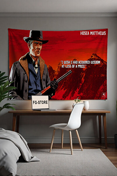 FG Store Red Dead Redemption 2 Gamer Temalı Dijital Baskılı Duvar Örtüsü Duva...
