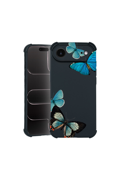 bestcase Carcasă Pro Shock pentru Apple iPhone 17 Air, cu design fluturi alba...