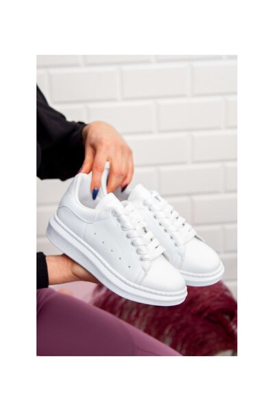 YASEMİN Women's Sneaker Queen White Casual Sports Shoes
