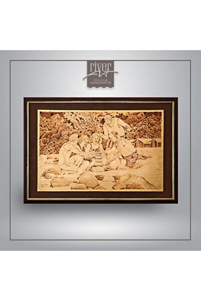 RiverArt Design Handcrafts El Yapımı Ahşap Yakma Sanat Tablosu (66×45 cm) - Çocukluk Özlemi