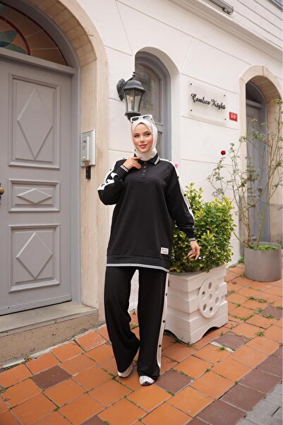 Ryzi Moda Women's Tracksuit Set Buttoned Bottom Top Set