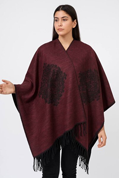 LA SEFA Γυναικείο Χειμερινό Πόντσο Διπλής Όψης Shoulder 140x140