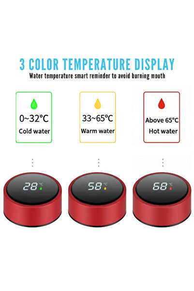 easyCTRL Smart Thermos with LED Temperature Display, Tea Infuser, 500ml, Stainless Steel, Red, easyCTRL®