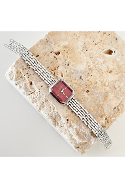 Vesce Atelier Ponctuel Silver Watch Burgundy