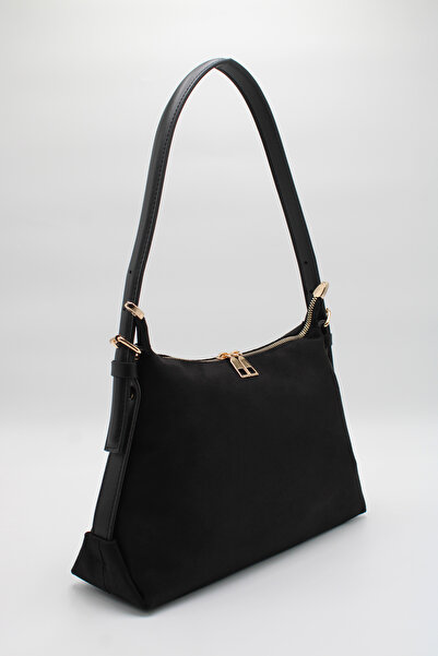 LASSO Women's Suede Black Adjustable Hand Strap Hand, Arm and Shoulder Bag