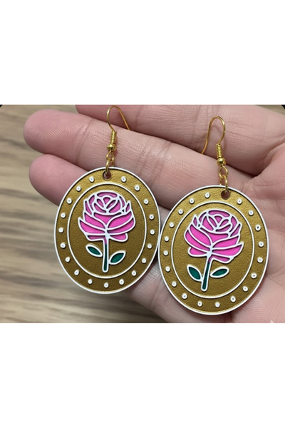 Kanem3D Rose Earrings - Stylish and Lightweight Design Earrings for Henna and...