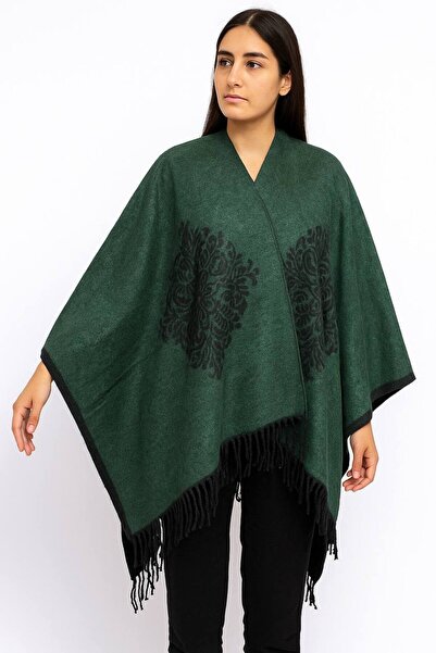 LA SEFA Γυναικείο Χειμερινό Πόντσο Διπλής Όψης Shoulder 140x140