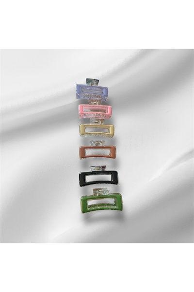 DerinAA STORE مشبك مستطيل الشكل × 6 قطع