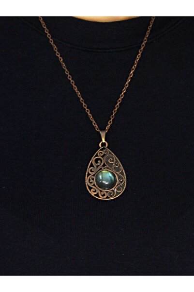 esha Natural Stone Labradorite Natural Stone Women's Antique Model Necklace Euk24Lbt