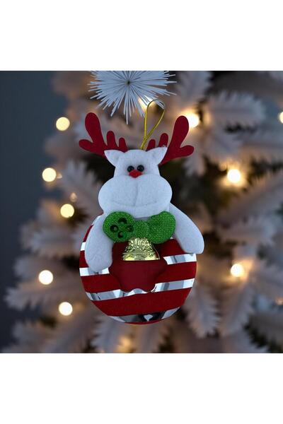 madamina Geyik Ağaç Süsü, Renkli Geyik Keçe Süs, Geyik Kapı Süsü, Dekoratif G...