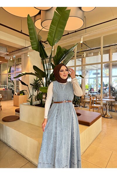 MİREL BUTİK Women's Denim Jeans with Belt