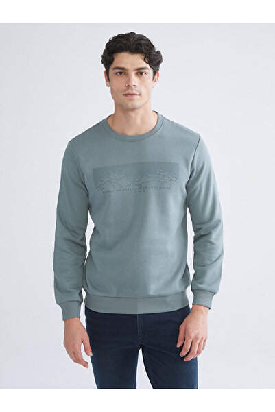 LC Waikiki Crew Neck Printed Men's Thick Sweatshirt