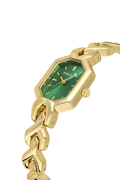 Poloair Vintage Kadın Kol Saati Gold Yeşil Renk PL-1564B4x