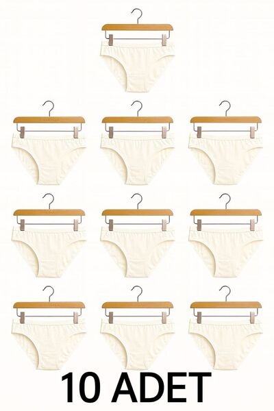 enmodaiçgiyim 10 штук бавовняних бікіні-трусиків для жінок – нормальна талія, не залишають слідів, м'які, еластичні, зручні