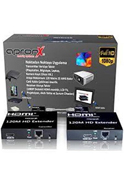 APRONX Data-F112 Apx-Usb120M-B Cat5E-Cat6 120 Meters Fullhd 1080P HDMI Extender
