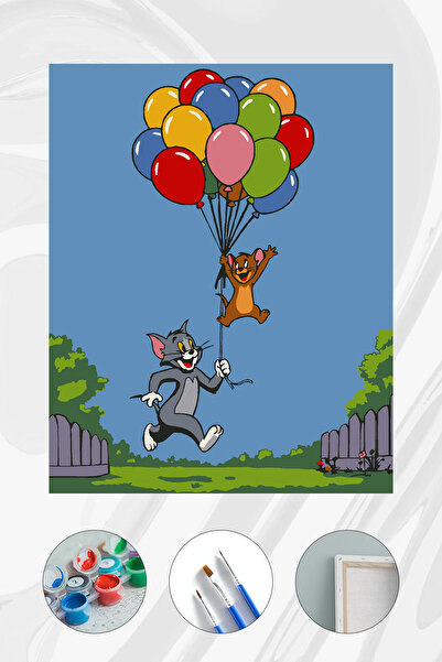 Parloran Sayılarla Boyama 40x50 cm Tuval Seti - Boyaları Ve Fırçaları Dahil -...