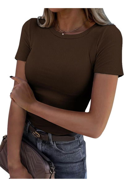 OEM Slim fit, striped, summer T-shirt, round collar, short sleeves, elastic S...