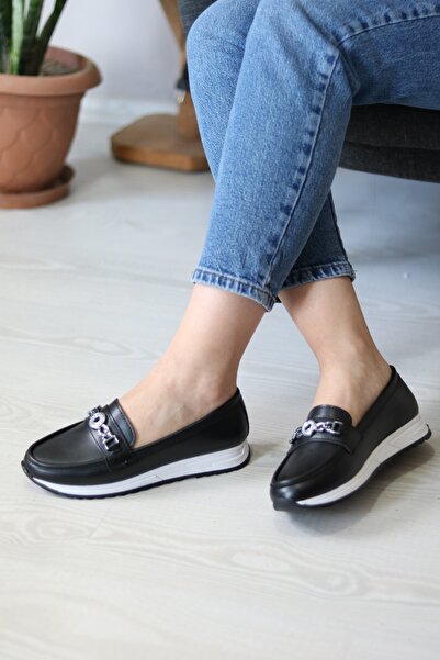 Çizmeli Kedi أحذية باليرينا نسائية بإبزيم ونعل طبي