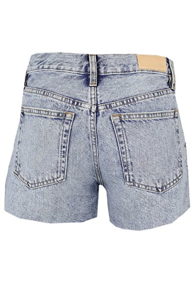 MANGO Naomi Light Blue Shorts - 32, Blue, 100% cotton