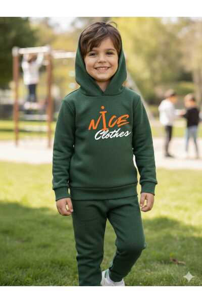 Nice Clothes Children's Tracksuit Set Hooded Unisex Printed