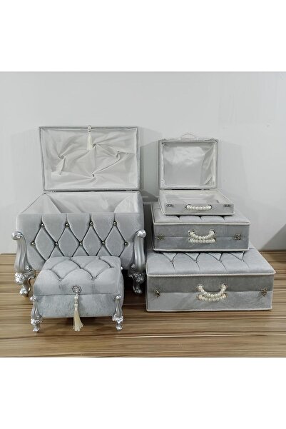 Sandık Dünyası Bridal Chest Groom Engagement Trunk Bag Suitcase Dowry Chest 5-Piece 1205