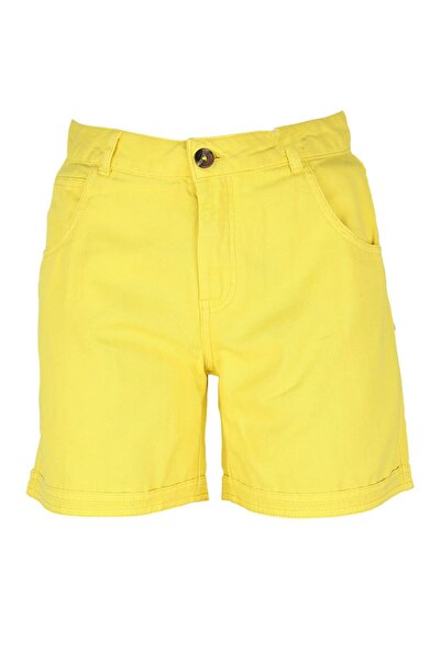 Noisy May Naomi Yellow Shorts - XS, yellow, 100% cotton