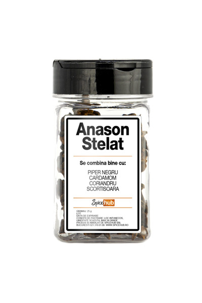 Spicehub Anason stelat, condiment premium pentru ceaiuri, vin fiert si preparate asiatice, 25 g