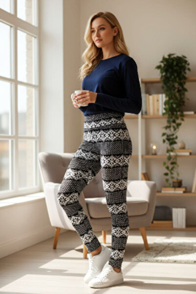 Star Fashion Knitted trousers with Christmas pattern, elastic, tights style