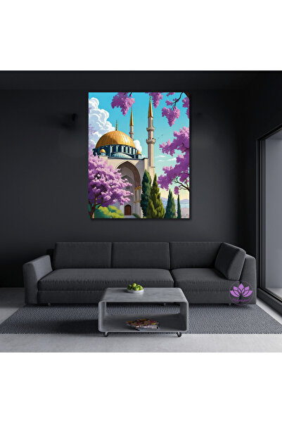 LİLYHOBBYLAND Sayılarla Boyama Seti Kasnağa Gerili İslami Eserler 40x50 cm: E...