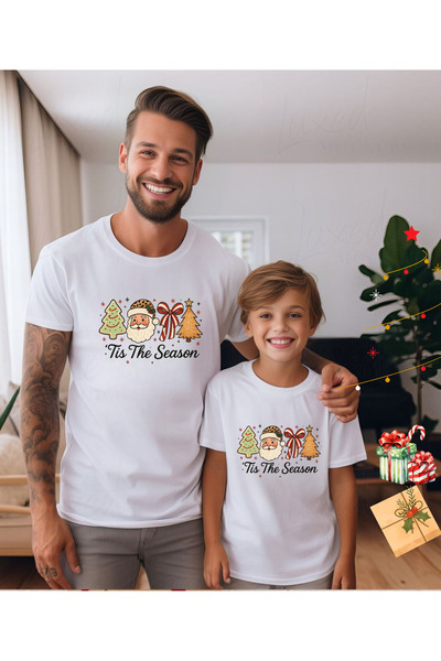 ASELİNDA Tis the Season Printed Christmas T-Shirt-Family Matching T-Shirt (Add Items to Make a Matching Set)