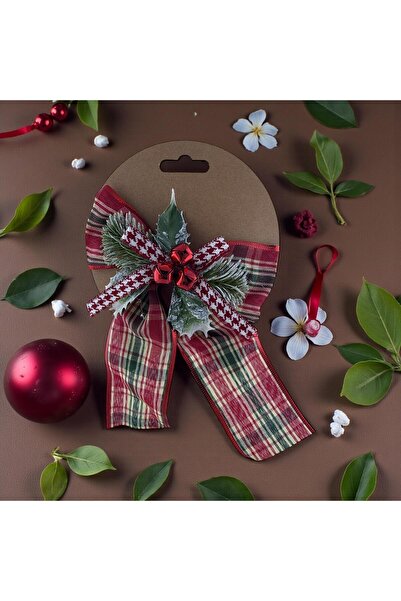 madamina Kurdale Süs, Ağaç Süsü, Ekose Kumaş Süs, Yılbaşı Kapı Süsü, Yılbaşı ...