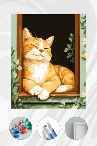 Parloran Sayılarla Boyama 40x50 cm Tuval Seti - Boyaları Ve Fırçaları Dahil -...