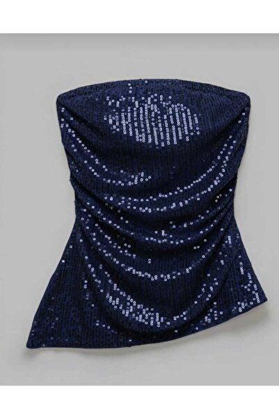 guawwi Payetli straplez bluz