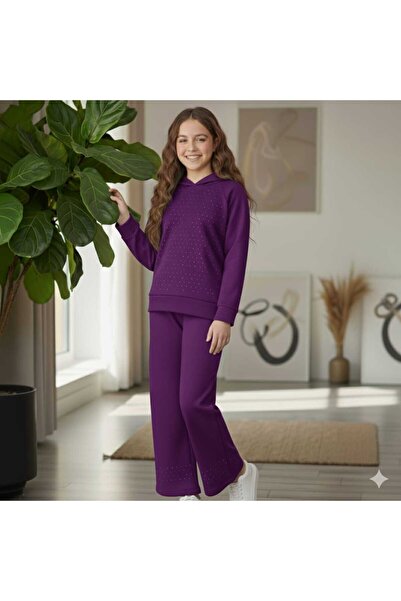 ELONKİDS Kapsonlu Stone Detailed Girl's Suit 6 16 Years Old