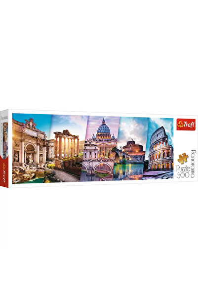 Trefl Panoramic Puzzle - Collage - Rome, 500 pieces