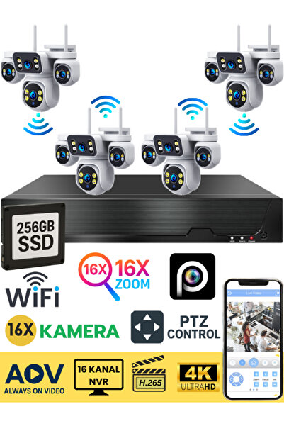 SONREİR ST-RX OPTIMA 16 Kameralı WİFİ Kablosuz Güvenlik Kamerası Seti NVR Kay...