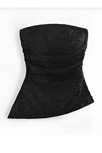 guawwi Payetli straplez bluz