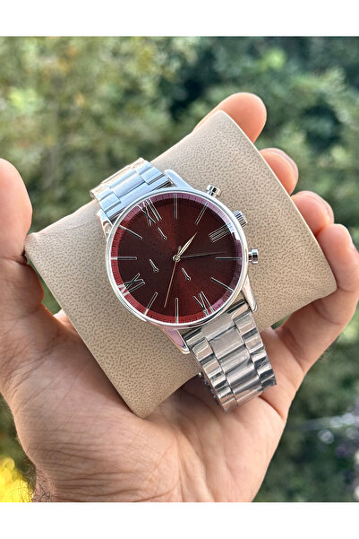 Tulpar Special Design Eye-Catching Burgundy Color Dial Trend Men's Wristwatch