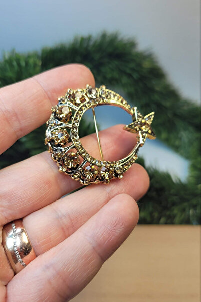 Arco Baleno Di Celine Öğretmenler günü - Sitrin renk kristal taşlı altın kapl...