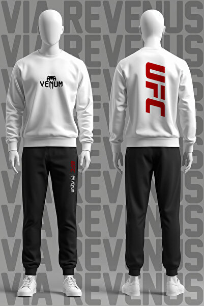 Vordevia Ufc Printed Soft Fabric 3 Thread Cotton Sh Fleece-Lined Crew Neck Sweatshirt and Sweatpants