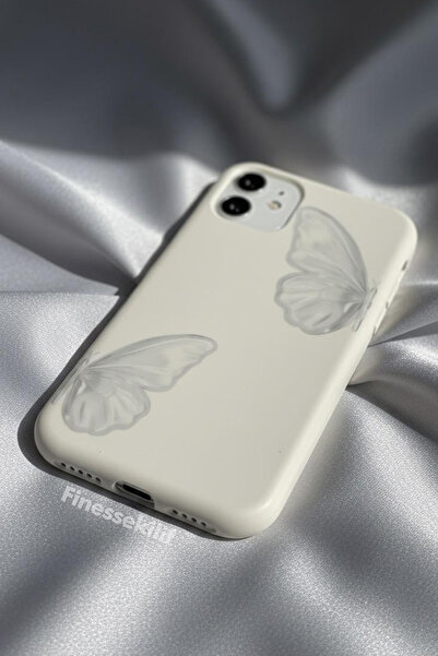 Multitronic iPhone 11 Compatible White Butterfly Design Printed White Launch Case