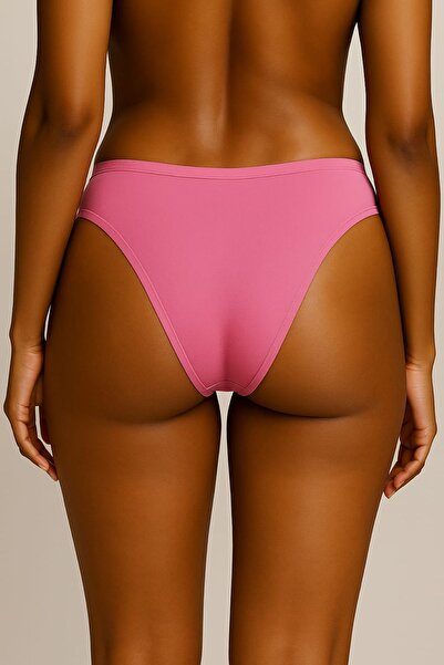 enmodaiçgiyim 15 Pieces of Pink Cotton Basic Daily Women's Bikini Panties – Regular Waist, Non-Marking, Soft, Flexible and Comfortable