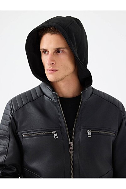 Loft Men's Leather Coat Lf2040821 Black