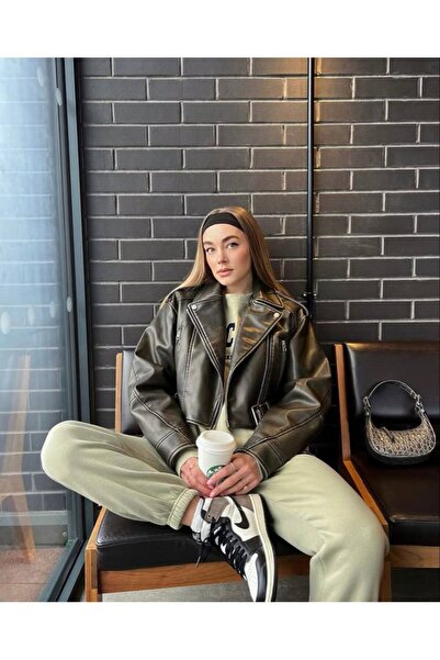 derrymore Oversized Black Biker Leather Jacket