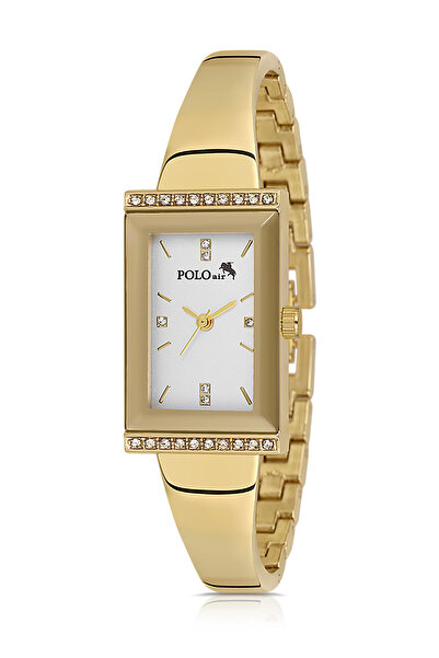Polo Air Lüx Taşlı Kelepçe Kadın Kol Saati Gold Renk PL-1566B1x