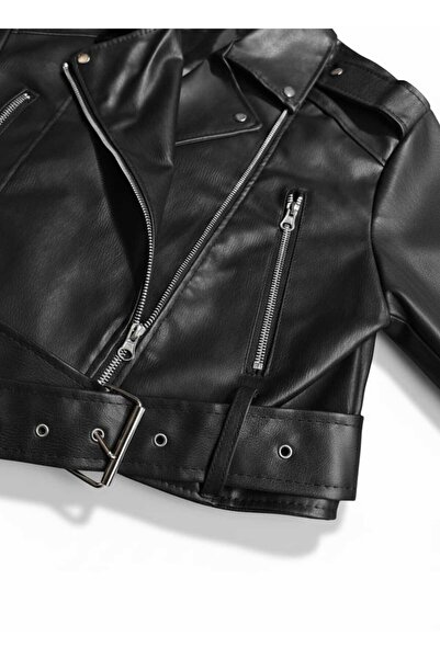 derrymore Oversized Black Biker Leather Jacket