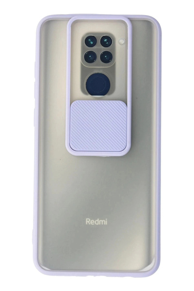 HarmonyAura Xiaomi Redmi Note 9 Case Palm Frosted Camera Sliding Silicone - Lilac